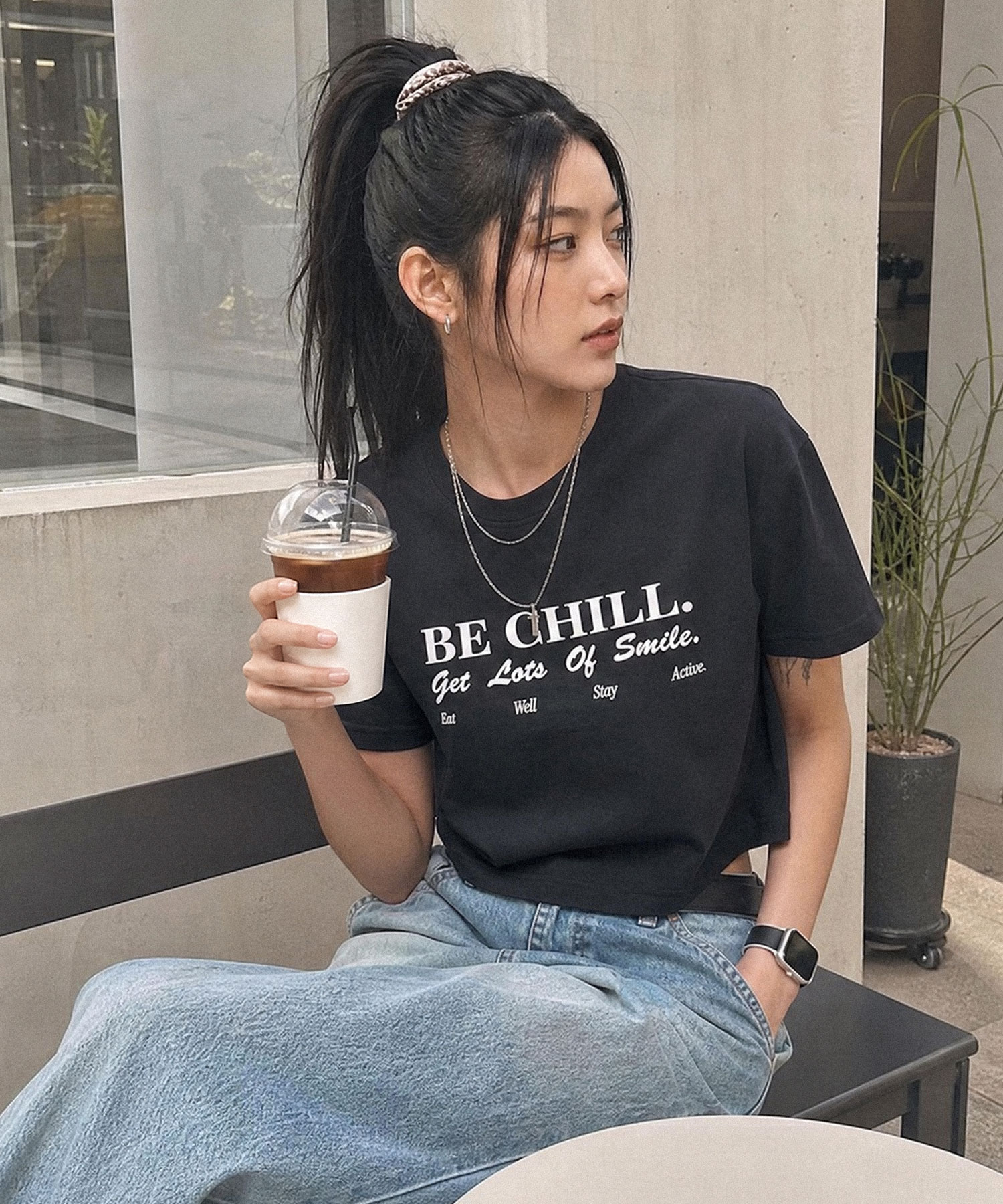 퀵드라이 크롭 CHILL 티셔츠 사진 2/3