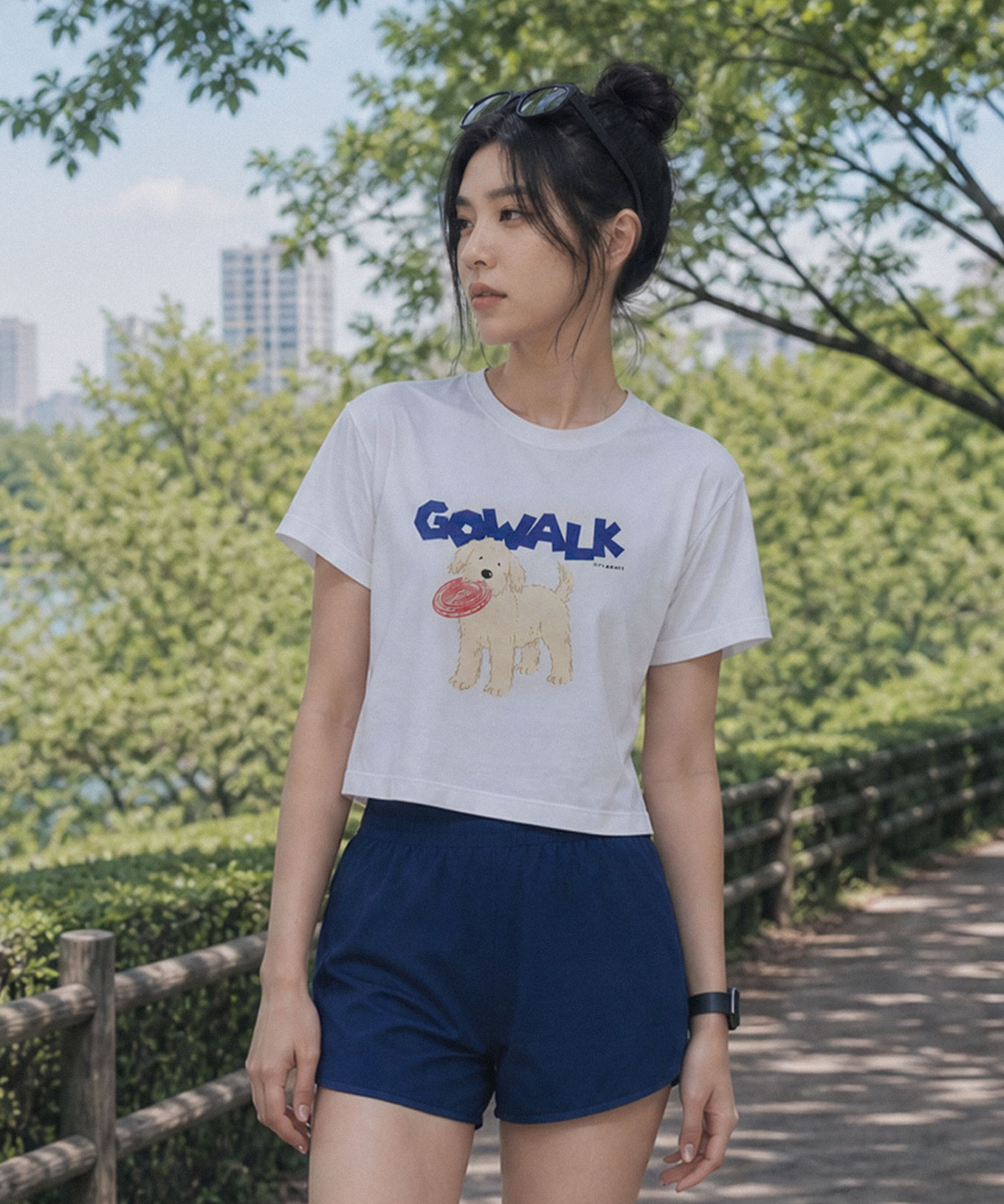 퀵드라이 크롭 WALK 티셔츠