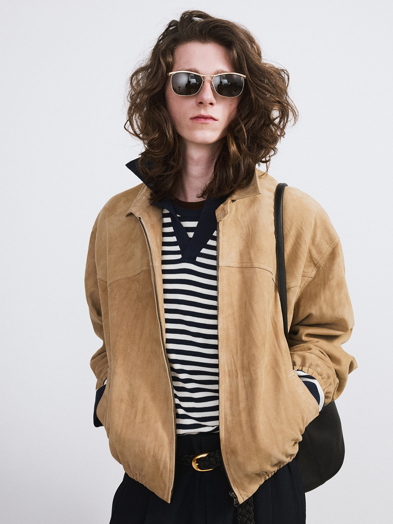 SUEDE HARRINGTON JUMPER (DESERT)