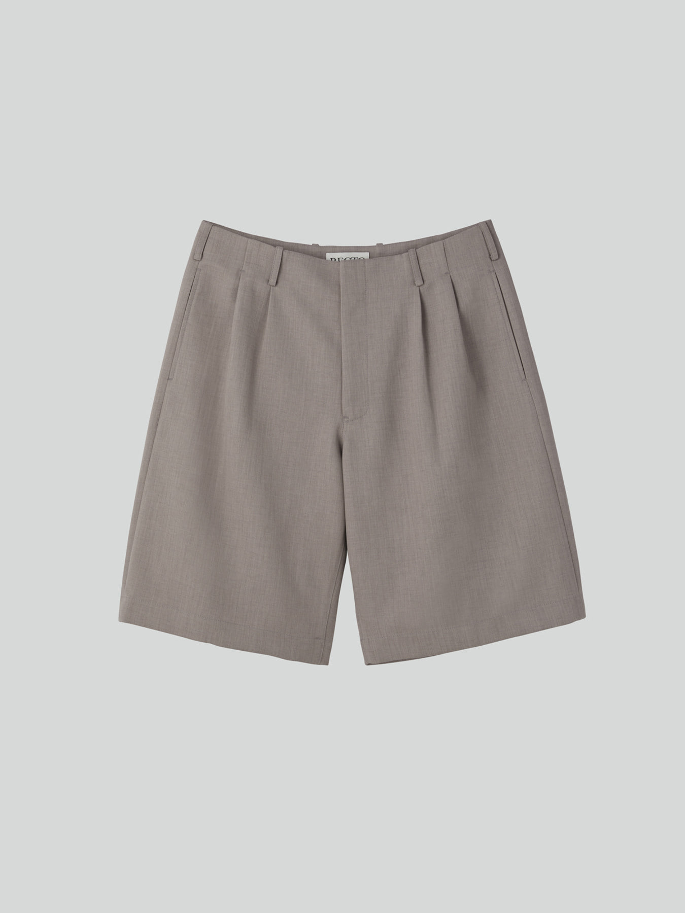 TUCKED DETAIL BERMUDA PANTS (SEPIA GREY) 사진 2/4