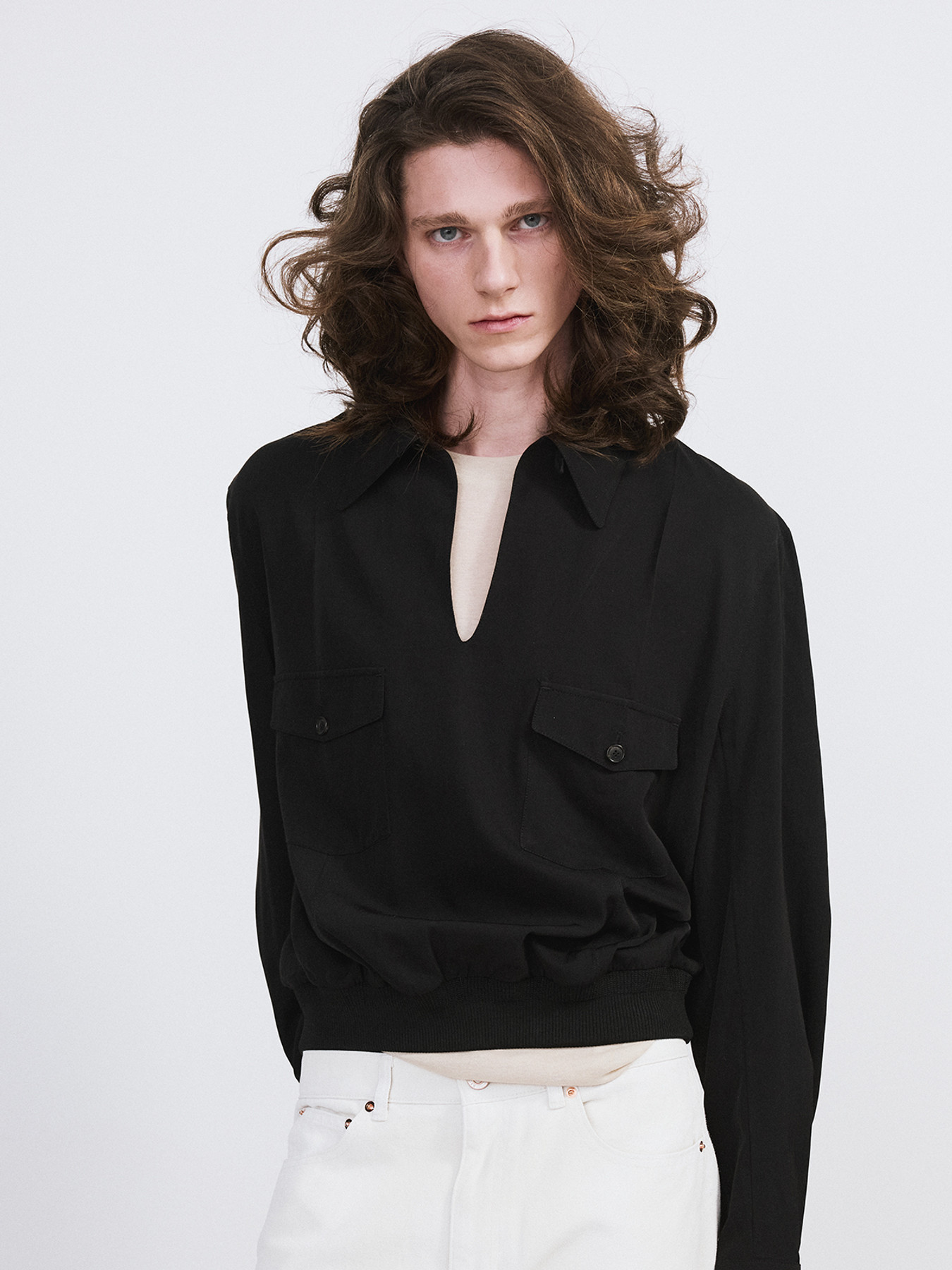 TWO POCKET HUNTING TOP (BLACK) 사진 2/4