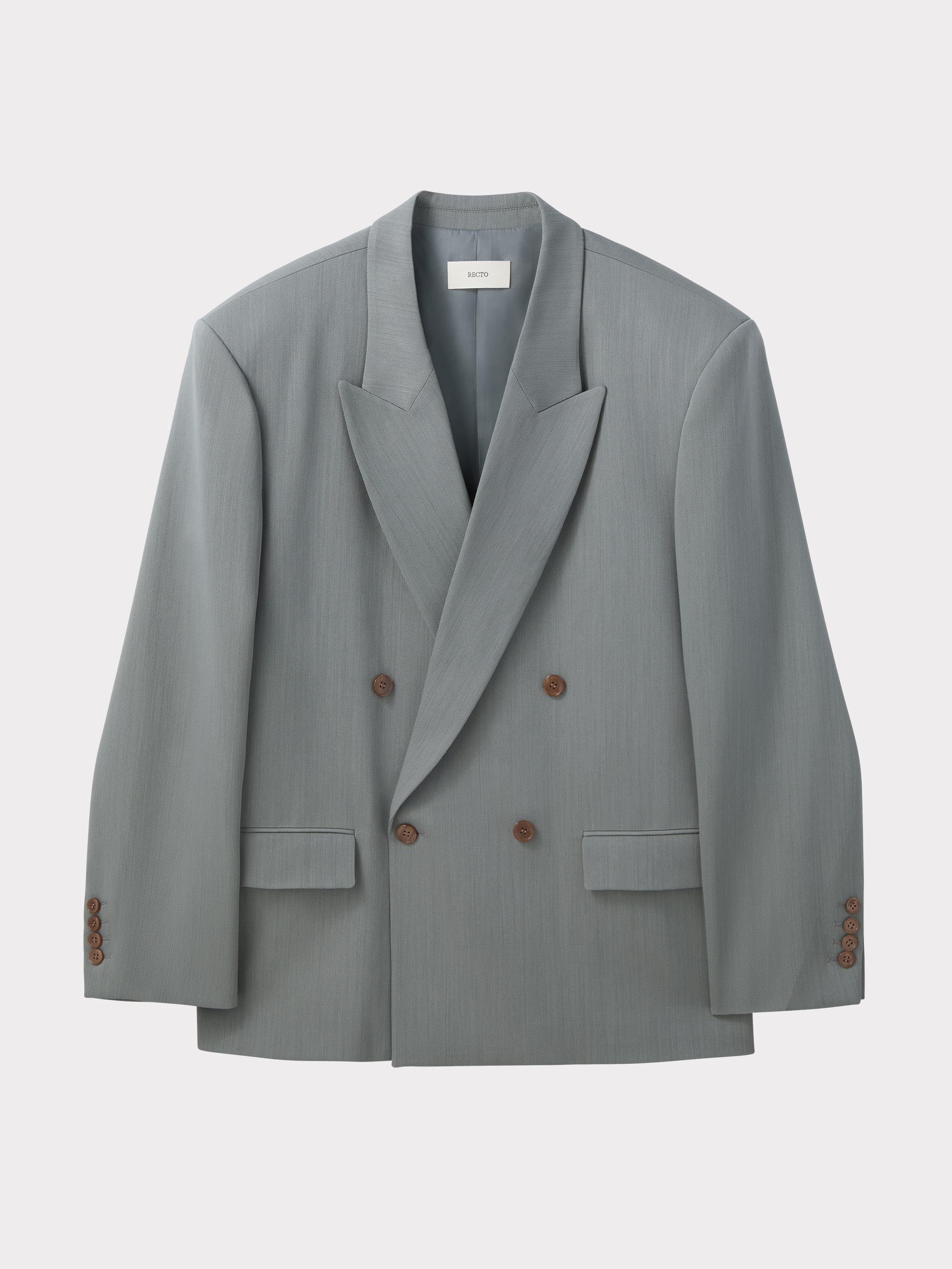 Classic Double Breasted Suit Jacket (Cool Grey) 사진 3/4
