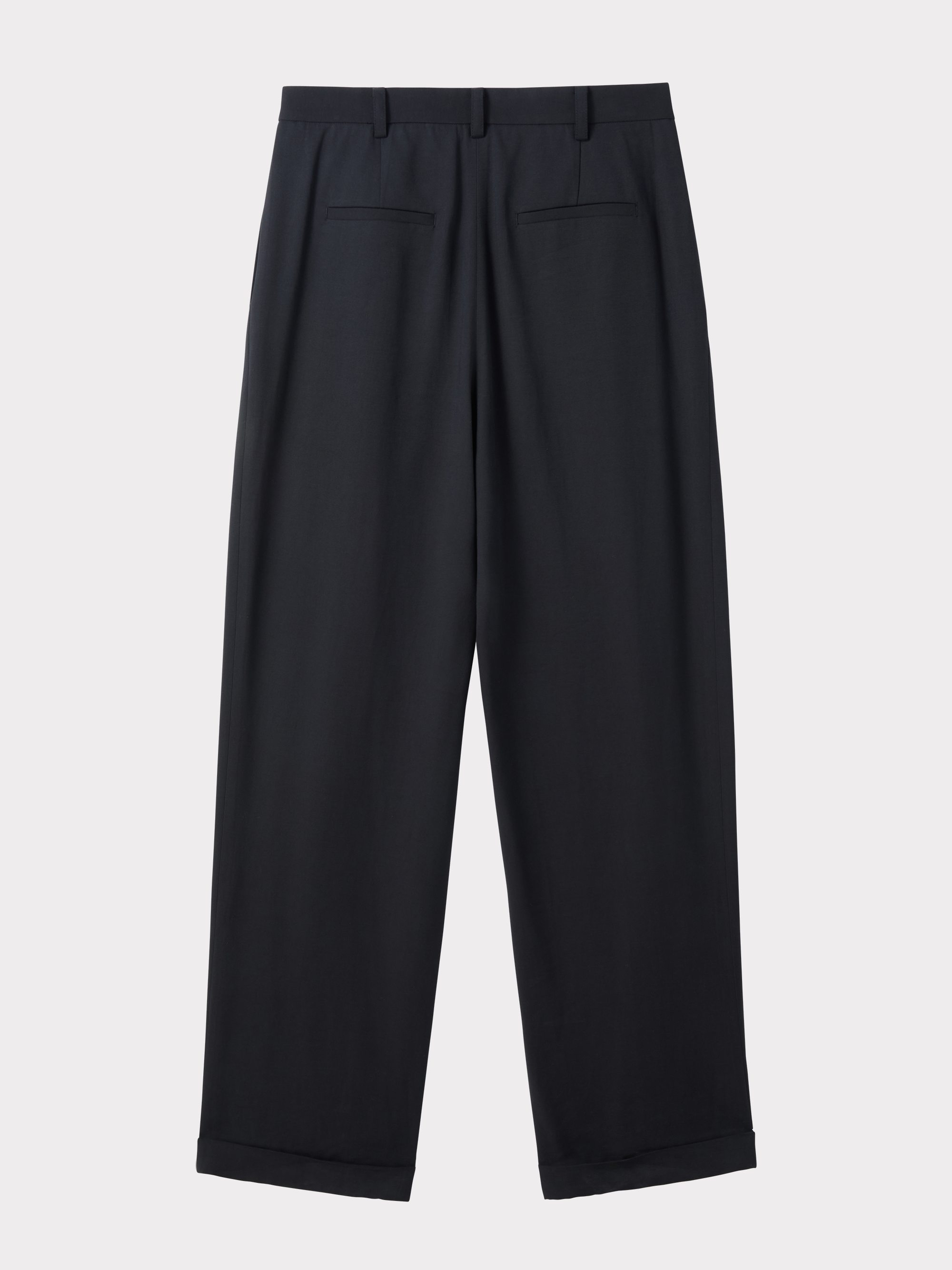 Tuck Detail Turn-Up Pants (Black) 사진 4/4