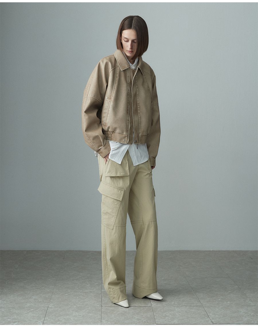 WIDE POCKET CARGO PANTS SAND