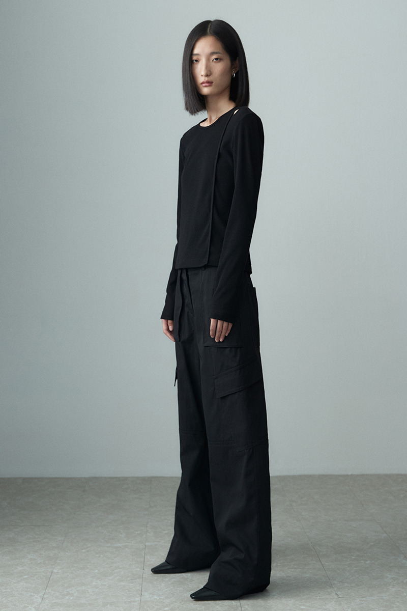 WIDE POCKET CARGO PANTS BLACK 사진 4/4
