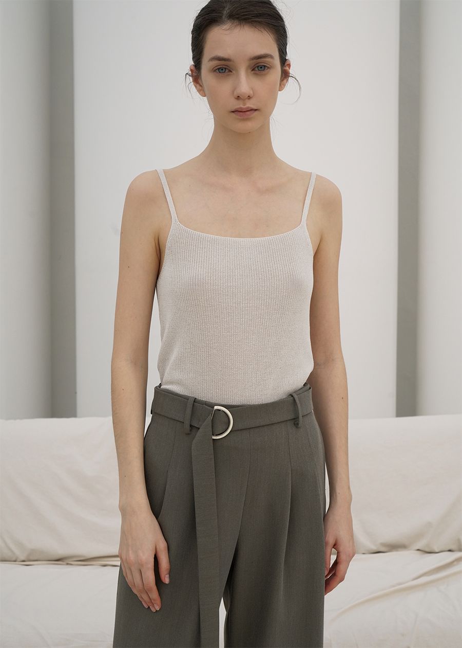 STRAIGHT WIDE LEG SLACKS TROUSERS KH 사진 3/4