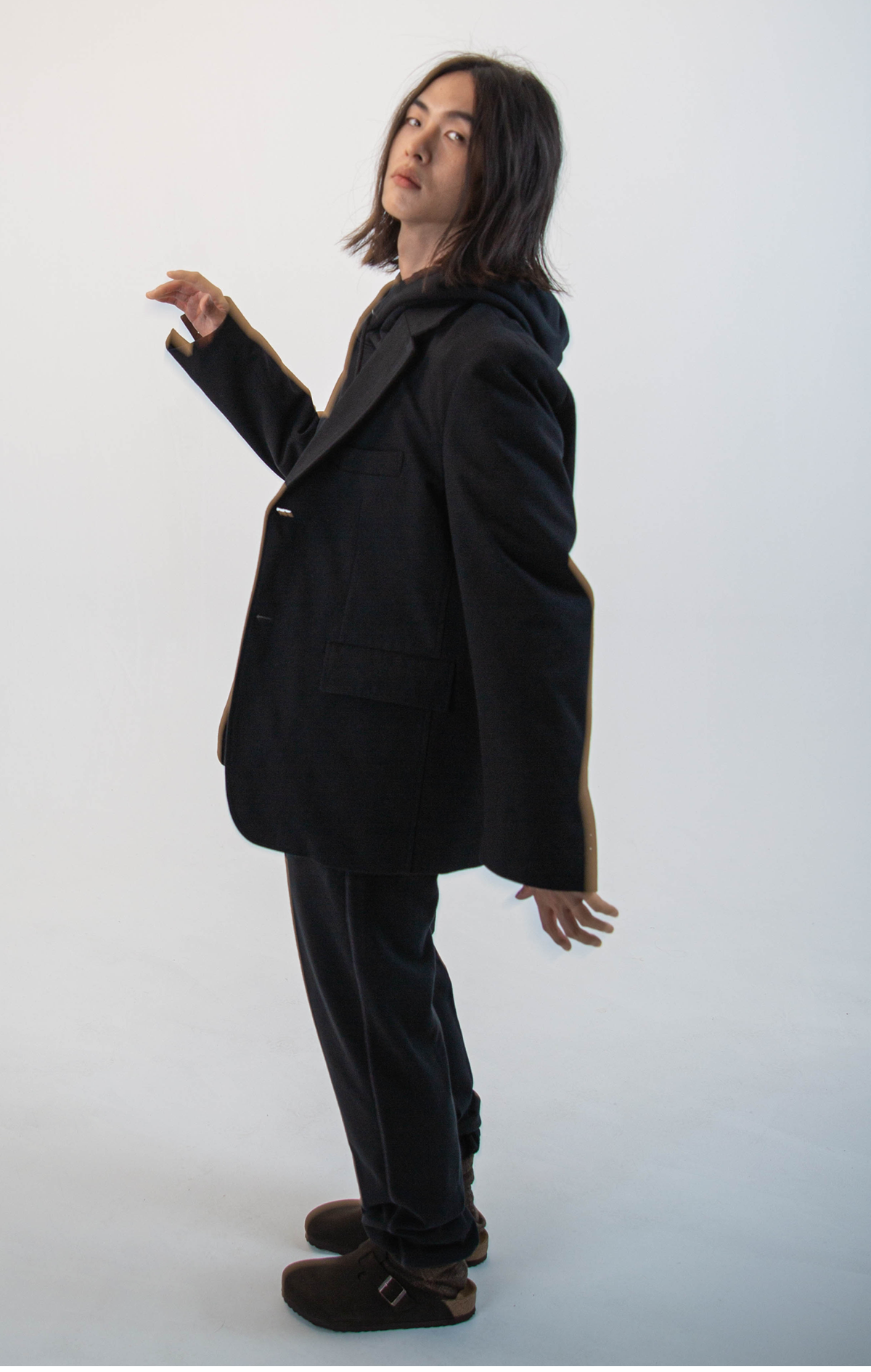 Asymmetric blazer #9 [black] 사진 2/4