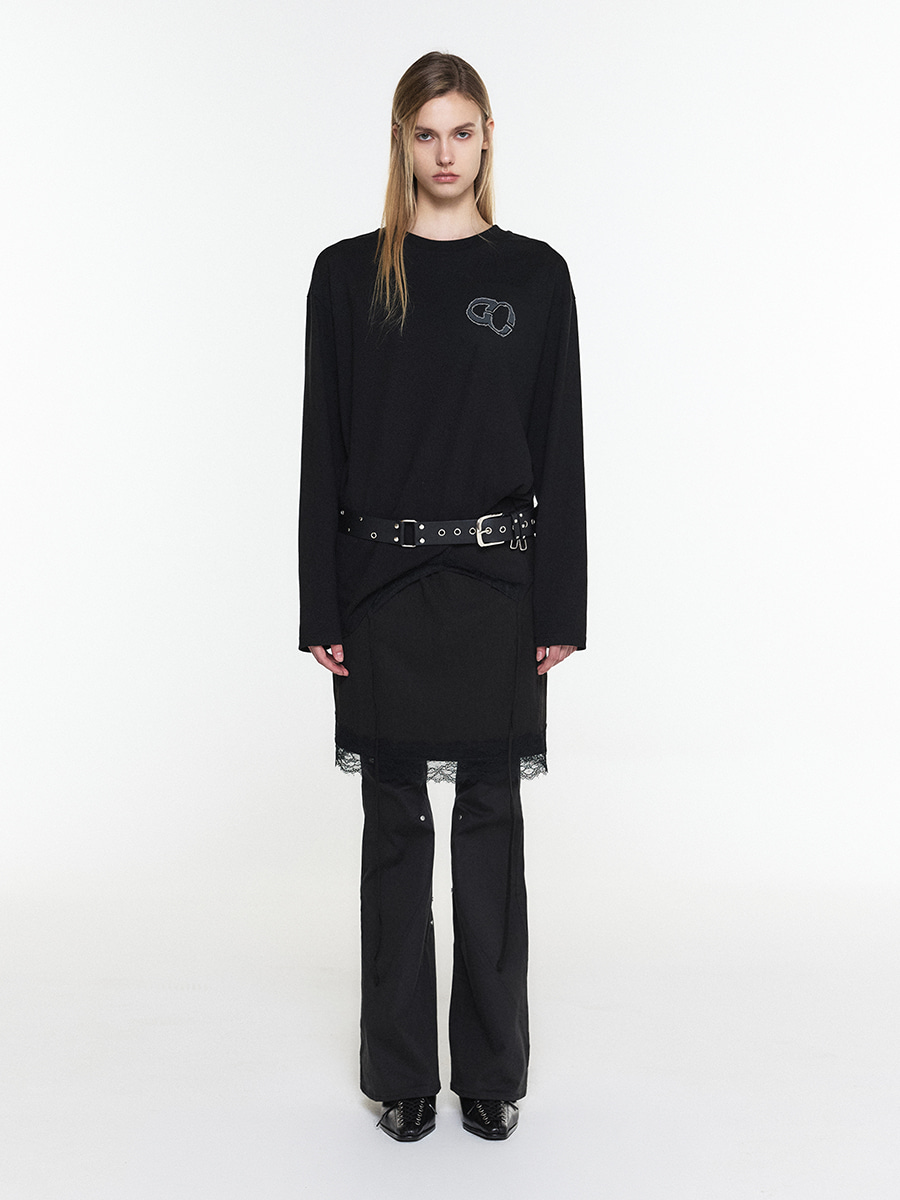 OVERSIZED LOGO TEE BLACK 사진 1/4