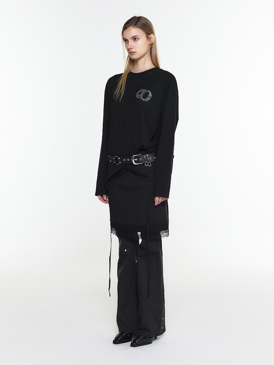 OVERSIZED LOGO TEE BLACK 사진 2/4