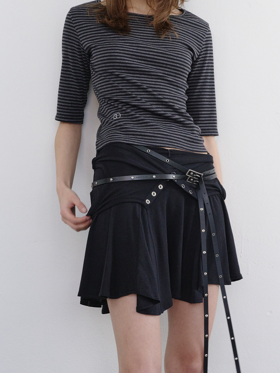 [포사 PICK] 2-STRAP THIN BELT BLACK 사진 2/4