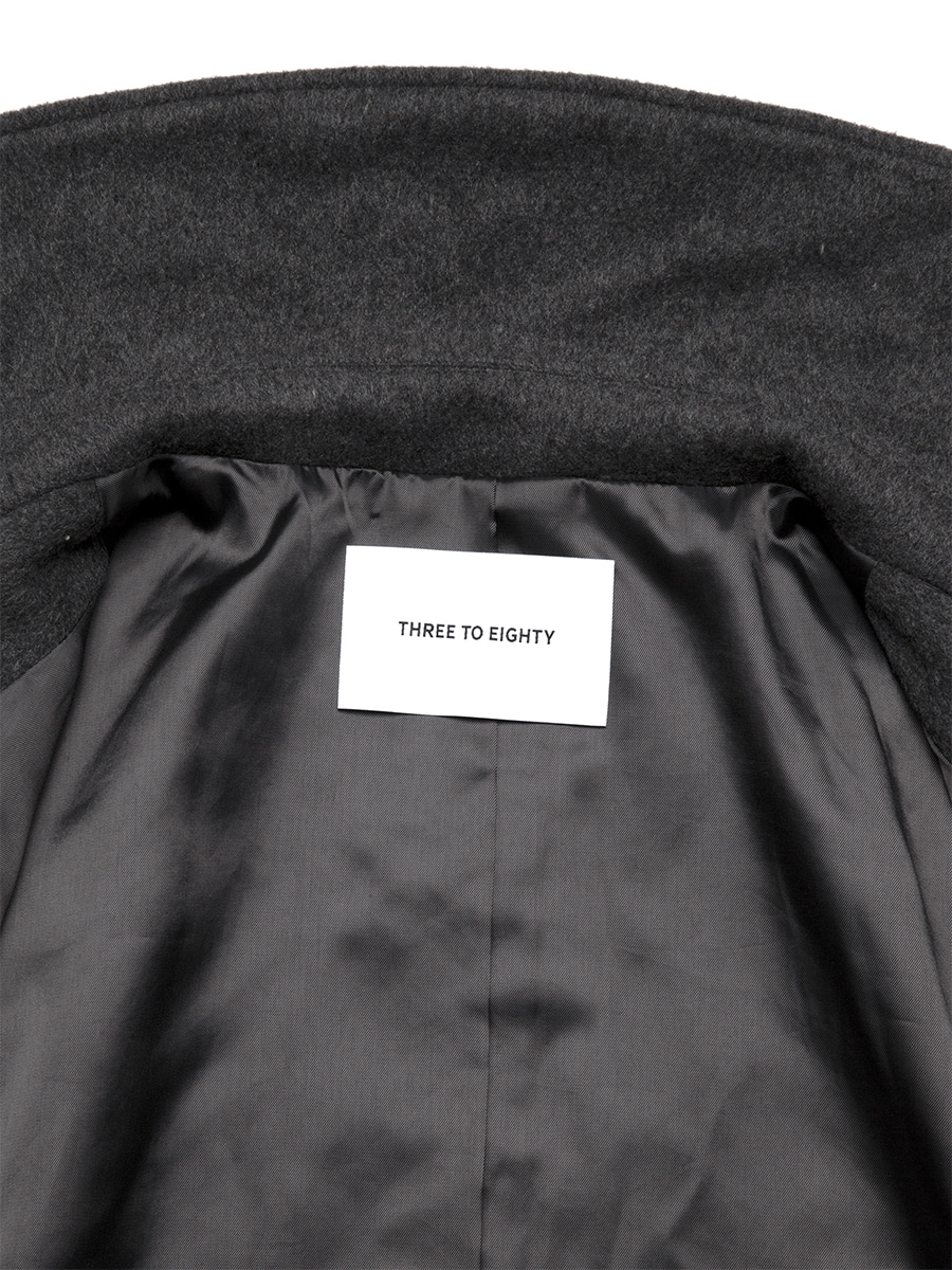NAPOLEON WOOL HALF COAT CHARCOAL
