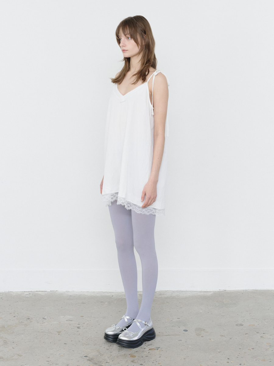 [포사 PICK] LACE STRING SLIP DRESS WHITE 사진 2/4