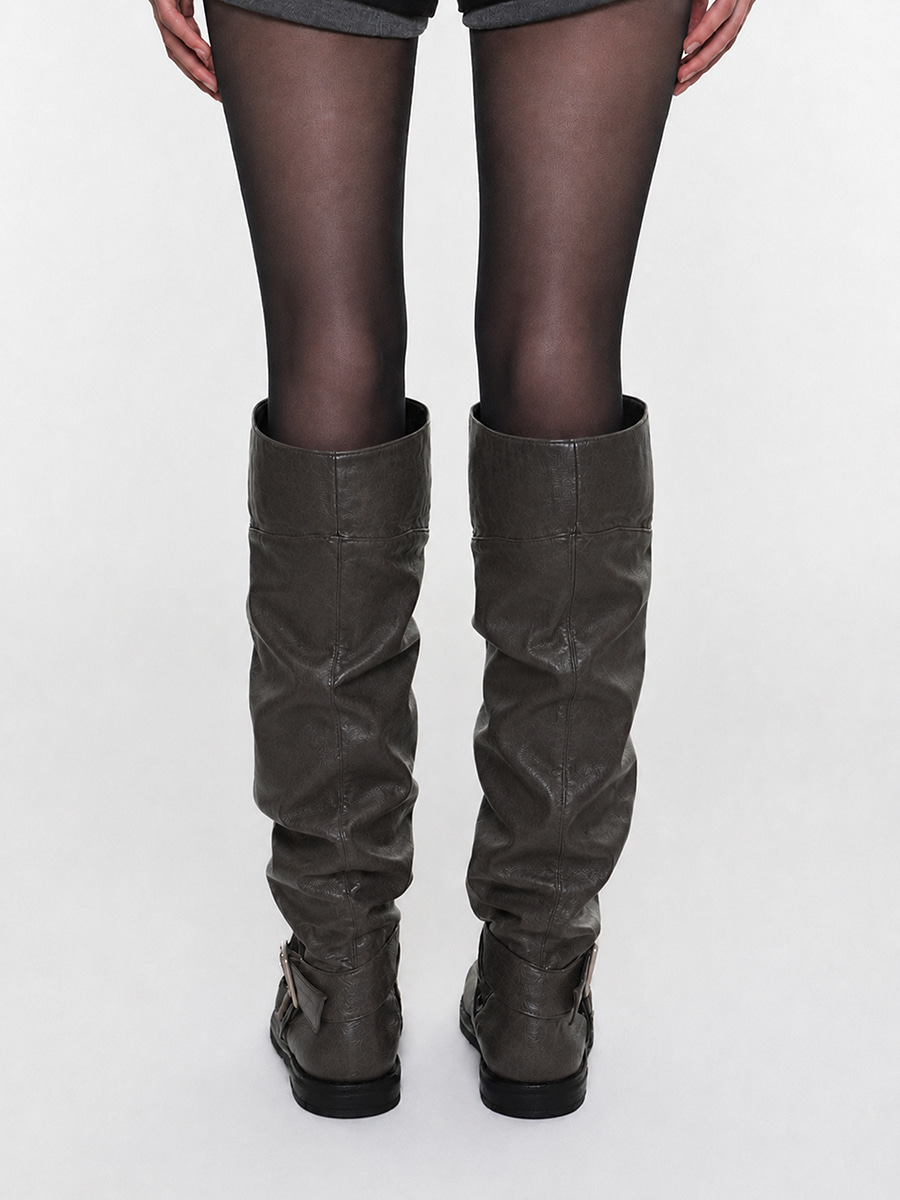 [포사 PICK] JENNY BELT LONG BOOTS CHARCOAL 사진 4/4