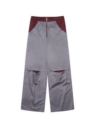 Contrast Cut-Out Pants (Brown)