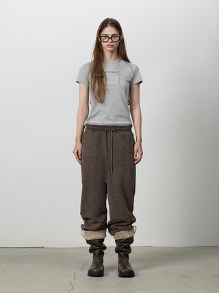 DUAL-SURFACE CORDUROY PANTS BROWN