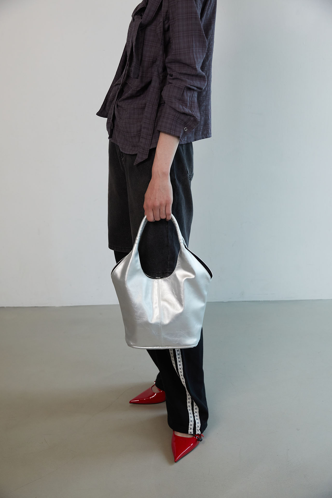 미니 베이스 백 mini vase bag (silver)